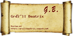 Grüll Beatrix névjegykártya