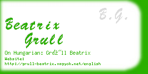 beatrix grull business card